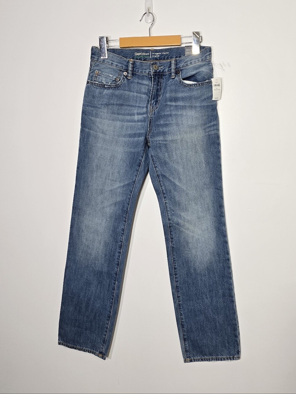 GapKids NEW Kids Boy 100% Cotton Straight Leg Adjustable Waist Jeans Size 14 Reg